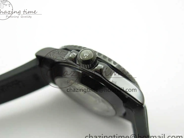 MiroTime 1227 Submariner 40mm Black Ceramic 5GF Best Edition Blue Candy Dial on Black Rubber Strap SA FashionForward 2473